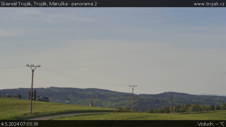 Skiareál Troják - Troják, Maruška - panorama 2 - 4.5.2024 v 07:03