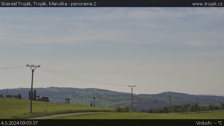 Skiareál Troják - Troják, Maruška - panorama 2 - 4.5.2024 v 09:03