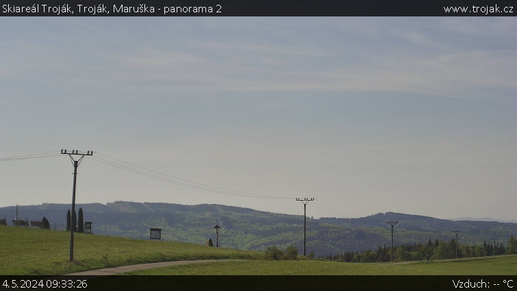 Skiareál Troják - Troják, Maruška - panorama 2 - 4.5.2024 v 09:33