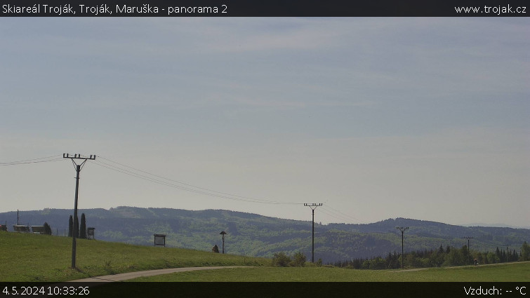 Skiareál Troják - Troják, Maruška - panorama 2 - 4.5.2024 v 10:33