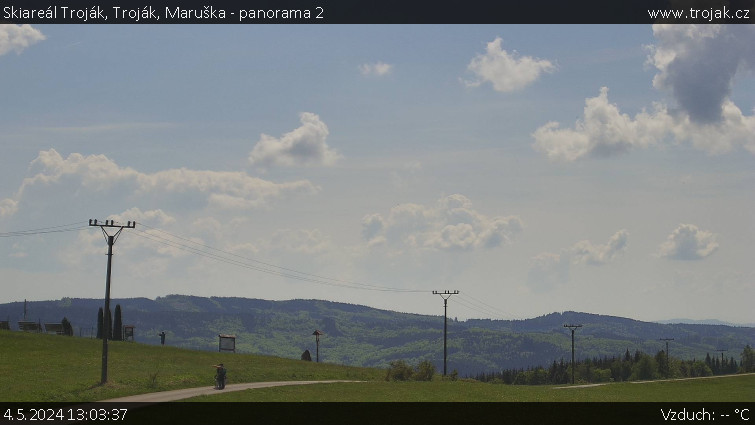 Skiareál Troják - Troják, Maruška - panorama 2 - 4.5.2024 v 13:03