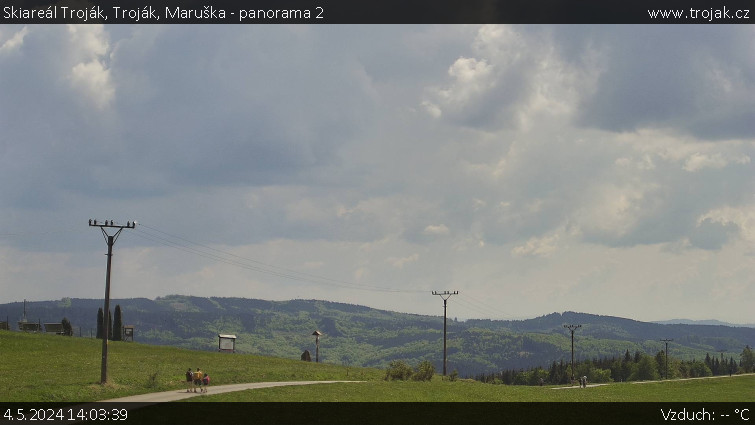 Skiareál Troják - Troják, Maruška - panorama 2 - 4.5.2024 v 14:03