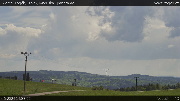 Skiareál Troják - Troják, Maruška - panorama 2 - 4.5.2024 v 14:33
