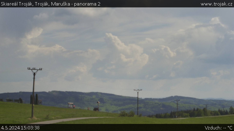 Skiareál Troják - Troják, Maruška - panorama 2 - 4.5.2024 v 15:03