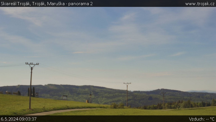 Skiareál Troják - Troják, Maruška - panorama 2 - 6.5.2024 v 09:03