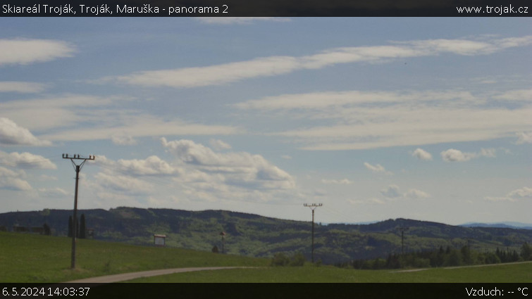 Skiareál Troják - Troják, Maruška - panorama 2 - 6.5.2024 v 14:03