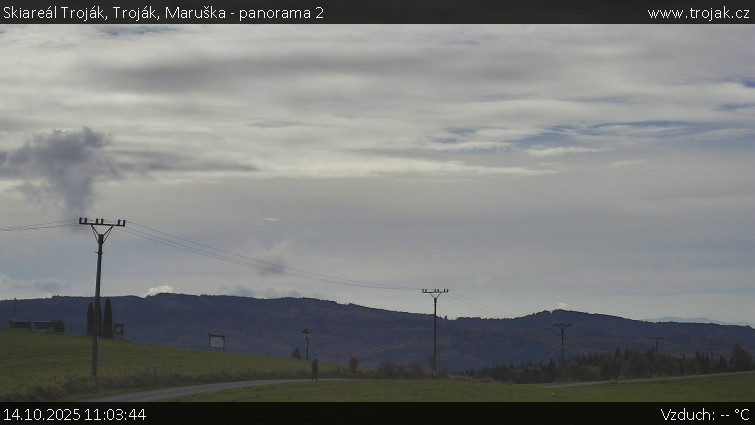Skiareál Troják - Troják, Maruška - panorama 2 - 14.10.2025 v 11:03 Skiareál Troják - Troják, Maruška - panorama 2 - 14.10.2025 v 11:03
