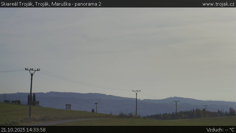 Skiareál Troják - Troják, Maruška - panorama 2 - 21.10.2025 v 14:33 Skiareál Troják - Troják, Maruška - panorama 2 - 21.10.2025 v 14:33