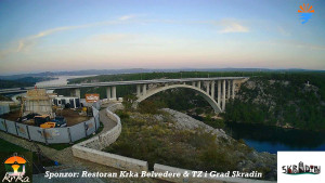 Městečko Skradin - Skradin, řeka Krka, most A1 - 1.11.2025 v 06:45 Městečko Skradin - Skradin, řeka Krka, most A1 - 1.11.2025 v 06:45