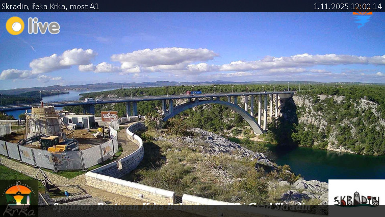 Městečko Skradin - Skradin, řeka Krka, most A1 - 1.11.2025 v 12:00 Městečko Skradin - Skradin, řeka Krka, most A1 - 1.11.2025 v 12:00
