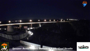 Městečko Skradin - Skradin, řeka Krka, most A1 - 1.1.2026 v 01:45 Městečko Skradin - Skradin, řeka Krka, most A1 - 1.1.2026 v 01:45