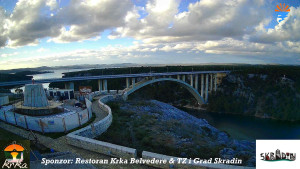 Městečko Skradin - Skradin, řeka Krka, most A1 - 1.1.2026 v 15:15 Městečko Skradin - Skradin, řeka Krka, most A1 - 1.1.2026 v 15:15