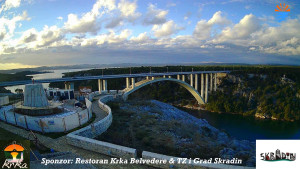 Městečko Skradin - Skradin, řeka Krka, most A1 - 1.1.2026 v 15:45 Městečko Skradin - Skradin, řeka Krka, most A1 - 1.1.2026 v 15:45