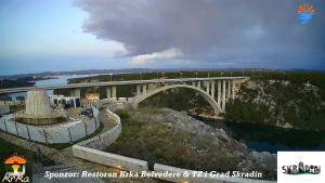 Městečko Skradin - Skradin, řeka Krka, most A1 - 3.1.2026 v 07:30 Městečko Skradin - Skradin, řeka Krka, most A1 - 3.1.2026 v 07:30