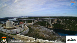 Městečko Skradin - Skradin, řeka Krka, most A1 - 3.1.2026 v 11:45 Městečko Skradin - Skradin, řeka Krka, most A1 - 3.1.2026 v 11:45