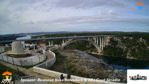 Městečko Skradin - Skradin, řeka Krka, most A1 - 3.1.2026 v 12:45 Městečko Skradin - Skradin, řeka Krka, most A1 - 3.1.2026 v 12:45