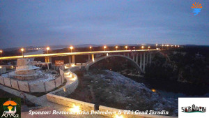 Městečko Skradin - Skradin, řeka Krka, most A1 - 2.3.2026 v 06:15 Městečko Skradin - Skradin, řeka Krka, most A1 - 2.3.2026 v 06:15