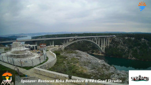 Městečko Skradin - Skradin, řeka Krka, most A1 - 2.3.2026 v 07:15 Městečko Skradin - Skradin, řeka Krka, most A1 - 2.3.2026 v 07:15
