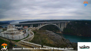 Městečko Skradin - Skradin, řeka Krka, most A1 - 2.3.2026 v 12:45 Městečko Skradin - Skradin, řeka Krka, most A1 - 2.3.2026 v 12:45