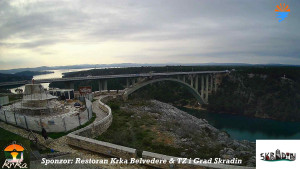Městečko Skradin - Skradin, řeka Krka, most A1 - 2.3.2026 v 16:15 Městečko Skradin - Skradin, řeka Krka, most A1 - 2.3.2026 v 16:15