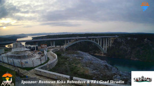 Městečko Skradin - Skradin, řeka Krka, most A1 - 2.3.2026 v 17:15 Městečko Skradin - Skradin, řeka Krka, most A1 - 2.3.2026 v 17:15