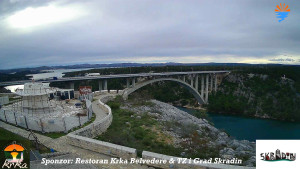 Městečko Skradin - Skradin, řeka Krka, most A1 - 31.3.2026 v 17:45 Městečko Skradin - Skradin, řeka Krka, most A1 - 31.3.2026 v 17:45