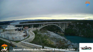 Městečko Skradin - Skradin, řeka Krka, most A1 - 31.3.2026 v 18:45 Městečko Skradin - Skradin, řeka Krka, most A1 - 31.3.2026 v 18:45