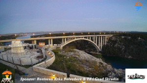 Městečko Skradin - Skradin, řeka Krka, most A1 - 6.4.2026 v 06:15 Městečko Skradin - Skradin, řeka Krka, most A1 - 6.4.2026 v 06:15