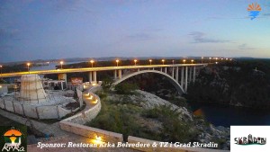 Městečko Skradin - Skradin, řeka Krka, most A1 - 16.6.2026 v 04:45 Městečko Skradin - Skradin, řeka Krka, most A1 - 16.6.2026 v 04:45