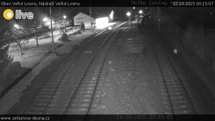 Obec Velké Losiny - Nádraží Velké Losiny - 22.10.2025 v 00:15 Obec Velké Losiny - Nádraží Velké Losiny - 22.10.2025 v 00:15