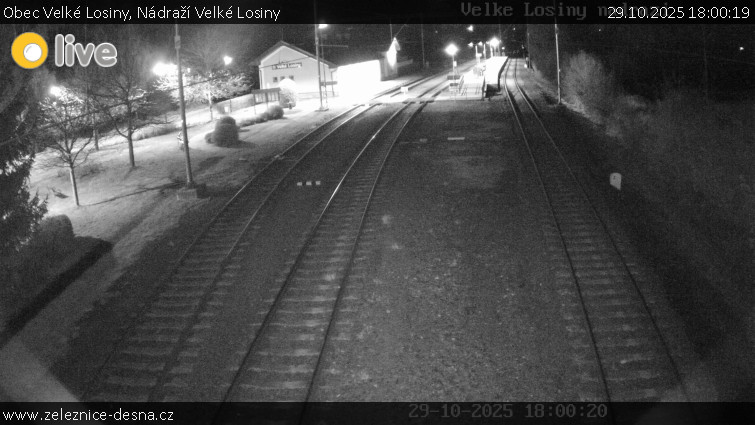Obec Velké Losiny - Nádraží Velké Losiny - 29.10.2025 v 18:00 Obec Velké Losiny - Nádraží Velké Losiny - 29.10.2025 v 18:00