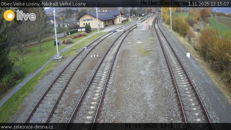 Obec Velké Losiny - Nádraží Velké Losiny - 1.11.2025 v 13:15 Obec Velké Losiny - Nádraží Velké Losiny - 1.11.2025 v 13:15