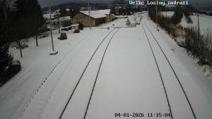 Obec Velké Losiny - Nádraží Velké Losiny - 4.1.2026 v 11:15 Obec Velké Losiny - Nádraží Velké Losiny - 4.1.2026 v 11:15