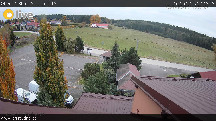 Obec Tři Studně - Parkoviště - 16.10.2025 v 17:45 Obec Tři Studně - Parkoviště - 16.10.2025 v 17:45