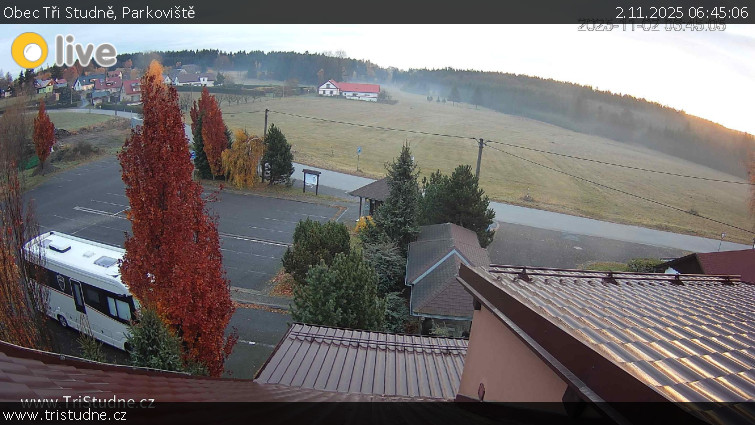 Obec Tři Studně - Parkoviště - 2.11.2025 v 06:45 Obec Tři Studně - Parkoviště - 2.11.2025 v 06:45