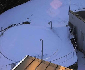 Ski areál SEVERKA v Dolní Lomné - Pohled na bazén - 28.2.2023 v 17:00