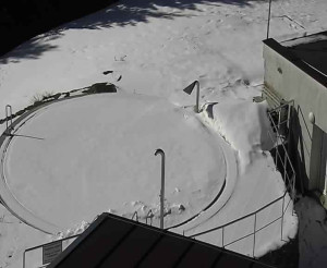 Ski areál SEVERKA v Dolní Lomné - Pohled na bazén - 1.3.2023 v 11:00