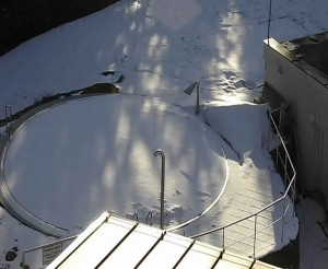 Ski areál SEVERKA v Dolní Lomné - Pohled na bazén - 1.3.2023 v 16:00