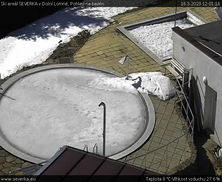 Ski areál SEVERKA v Dolní Lomné - Pohled na bazén - 18.3.2023 v 12:01