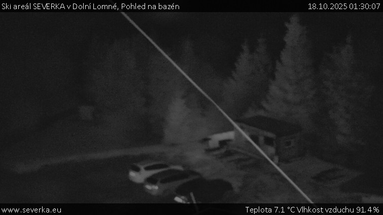 Ski areál SEVERKA v Dolní Lomné - Pohled na bazén - 18.10.2025 v 01:30 Ski areál SEVERKA v Dolní Lomné - Pohled na bazén - 18.10.2025 v 01:30