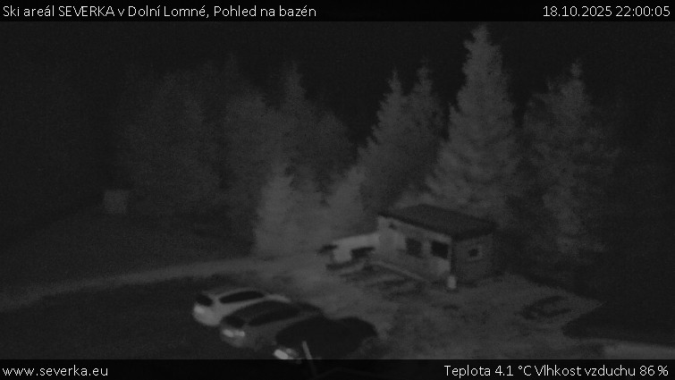 Ski areál SEVERKA v Dolní Lomné - Pohled na bazén - 18.10.2025 v 22:00 Ski areál SEVERKA v Dolní Lomné - Pohled na bazén - 18.10.2025 v 22:00