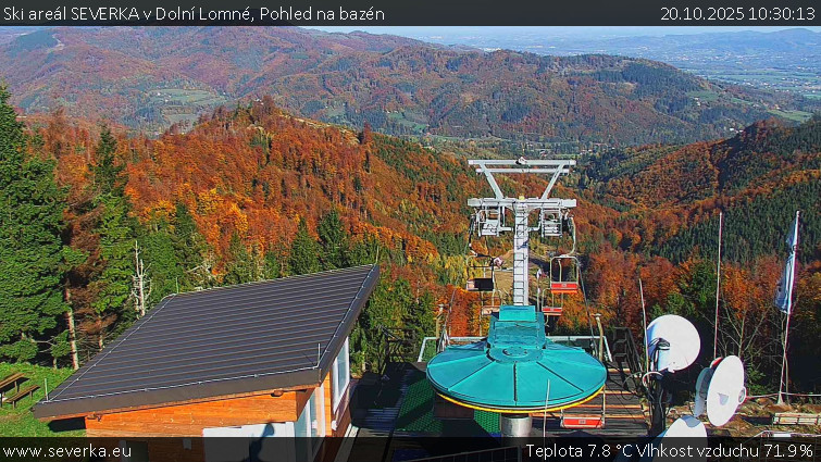 Ski areál SEVERKA v Dolní Lomné - Pohled na bazén - 20.10.2025 v 10:30 Ski areál SEVERKA v Dolní Lomné - Pohled na bazén - 20.10.2025 v 10:30