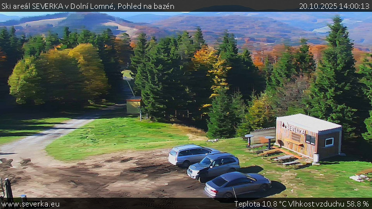 Ski areál SEVERKA v Dolní Lomné - Pohled na bazén - 20.10.2025 v 14:00 Ski areál SEVERKA v Dolní Lomné - Pohled na bazén - 20.10.2025 v 14:00