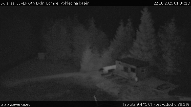Ski areál SEVERKA v Dolní Lomné - Pohled na bazén - 22.10.2025 v 01:00 Ski areál SEVERKA v Dolní Lomné - Pohled na bazén - 22.10.2025 v 01:00