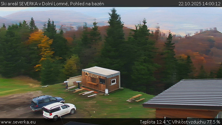 Ski areál SEVERKA v Dolní Lomné - Pohled na bazén - 22.10.2025 v 14:00 Ski areál SEVERKA v Dolní Lomné - Pohled na bazén - 22.10.2025 v 14:00