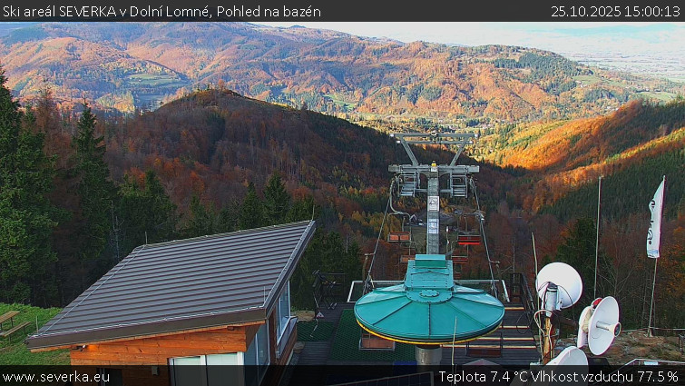Ski areál SEVERKA v Dolní Lomné - Pohled na bazén - 25.10.2025 v 15:00 Ski areál SEVERKA v Dolní Lomné - Pohled na bazén - 25.10.2025 v 15:00