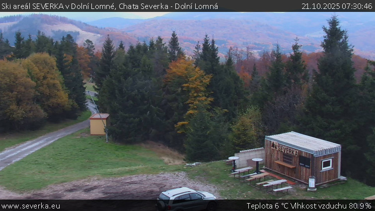 Ski areál SEVERKA v Dolní Lomné - Chata Severka - Dolní Lomná - 21.10.2025 v 07:30 Ski areál SEVERKA v Dolní Lomné - Chata Severka - Dolní Lomná - 21.10.2025 v 07:30