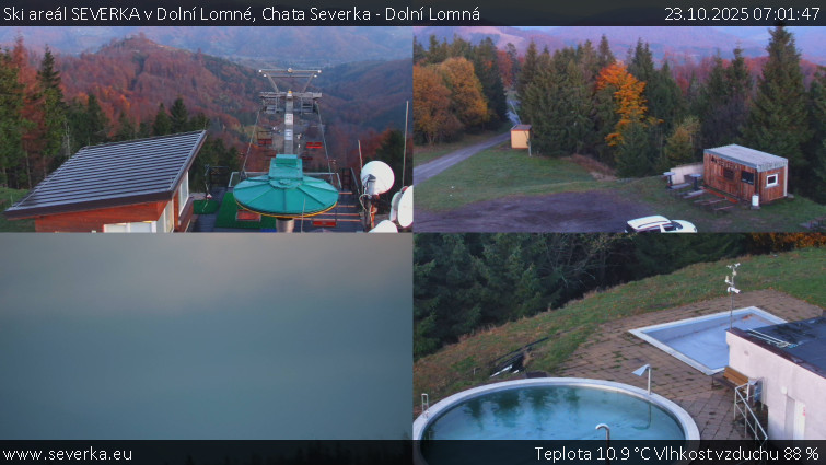 Ski areál SEVERKA v Dolní Lomné - Chata Severka - Dolní Lomná - 23.10.2025 v 07:01 Ski areál SEVERKA v Dolní Lomné - Chata Severka - Dolní Lomná - 23.10.2025 v 07:01