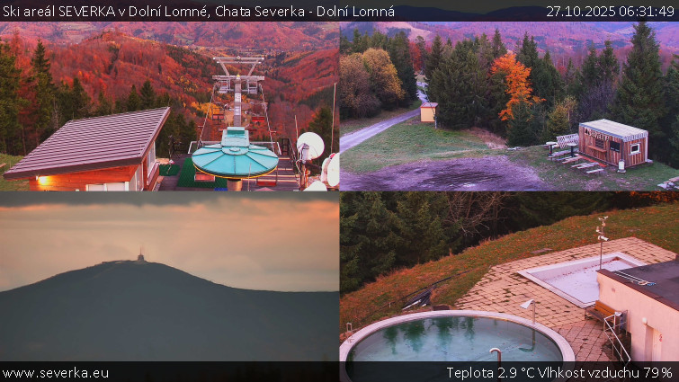 Ski areál SEVERKA v Dolní Lomné - Chata Severka - Dolní Lomná - 27.10.2025 v 06:31 Ski areál SEVERKA v Dolní Lomné - Chata Severka - Dolní Lomná - 27.10.2025 v 06:31