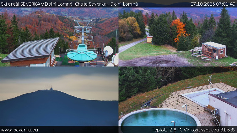Ski areál SEVERKA v Dolní Lomné - Chata Severka - Dolní Lomná - 27.10.2025 v 07:01 Ski areál SEVERKA v Dolní Lomné - Chata Severka - Dolní Lomná - 27.10.2025 v 07:01